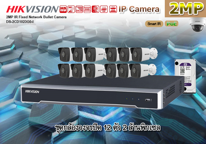 กล้องวงจรปิด IP Camera Hikvision IPC DS-2CD1023G0E-I